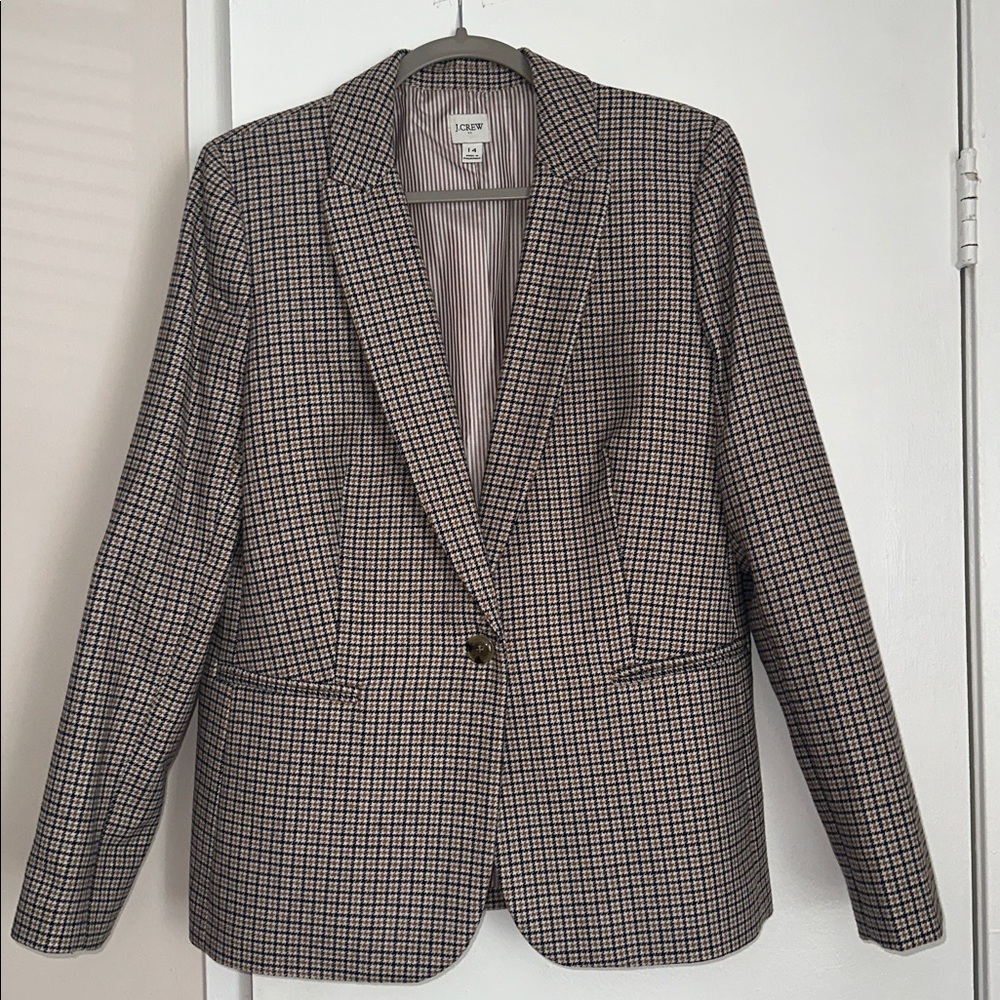 J. Crew Black and White Plaid Blazer